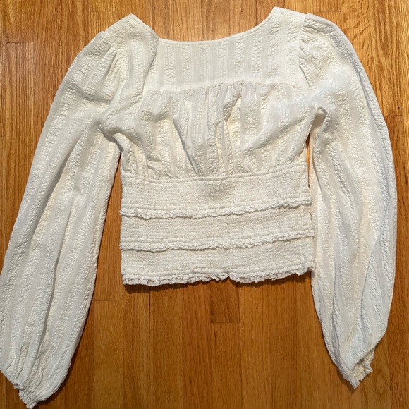 Free People white peasant blouse size XS - Picture 2 of 7